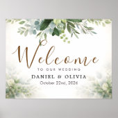 Eucalyptus Greenery Foliage Wedding Welcome Sign Poster (Voorkant)