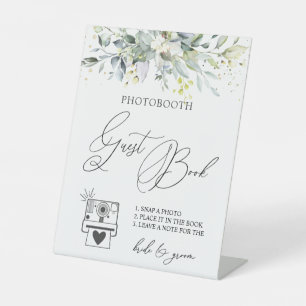 Eucalyptus Greenery Foto Guest Book Sign Pedestal Reclamebord Met Voetstuk
