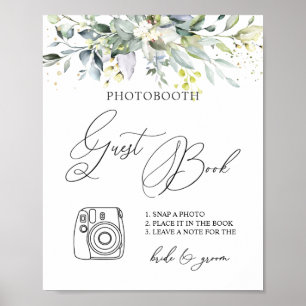 Eucalyptus Greenery Foto Guest Book Sign. Poster