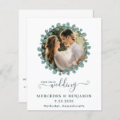 Eucalyptus Greenery Foto QR Code Weddenschap Uitno (Voorkant / Achterkant)