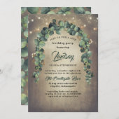 Eucalyptus Greenery Garland Rustic Birthday Kaart (Voorkant / Achterkant)