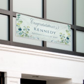 Eucalyptus Greenery Gefeliciteerd Afstuderen Spandoek (Buitenkant Gebouw)