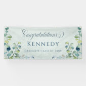 Eucalyptus Greenery Gefeliciteerd Afstuderen Spandoek (Horizontaal)