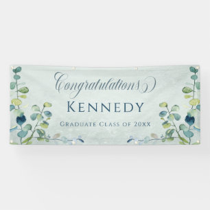 Eucalyptus Greenery Gefeliciteerd Afstuderen Spandoek