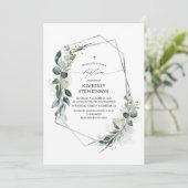 Eucalyptus Greenery Geometric Modern Baptisme Kaart (Staand voorkant)