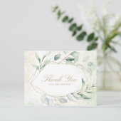 Eucalyptus Greenery Geometric Weddenschap Bedankt Briefkaart (Staand voorkant)