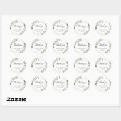 Eucalyptus Greenery Geometric Weddenschap Bedankt Ronde Sticker (Vel)