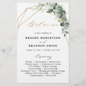 Eucalyptus Greenery Geometric Wedding Programme (Voorkant)