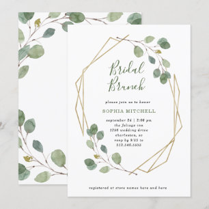 Eucalyptus Greenery Geometrische bruidsbrunch Kaart
