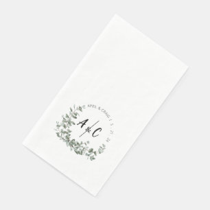 Eucalyptus Greenery geparafeerd papier gastenhandd Servet