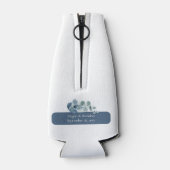 Eucalyptus Greenery Gepersonaliseerde bruiloft Flesjeskoeler (Achterkant)