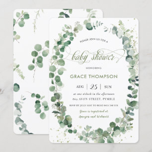 Eucalyptus Greenery Geslacht Neutraal Baby shower Kaart