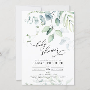Eucalyptus Greenery Geslacht Neutraal Baby shower Kaart