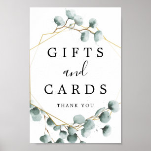 Eucalyptus Greenery Gifts and Cards Sign. Poster