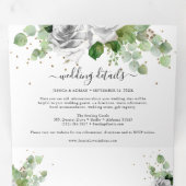 Eucalyptus Greenery & Gold Classic Wedding Tri-Fol Drieluik Uitnodiging (Binnenzijde eerst)