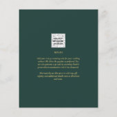 Eucalyptus Greenery Gold Emerald Wedding QR CODE F Flyer (Achterkant)