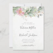 Eucalyptus Greenery Gold Floral Elegant Wedding Save The Date (Voorkant)