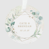 Eucalyptus Greenery Gold Geometric Photo Pas getro Ornament (voorkant)