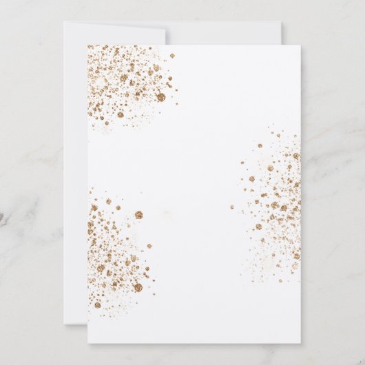 Eucalyptus greenery gold glitter luxe bruiloft kaart (Achterkant)