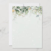 Eucalyptus Greenery Gold Leaves Elegant Wedding Kaart (Achterkant)