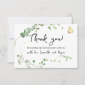 Eucalyptus Greenery Gold Sparkle Bedankkaart (Voorkant)