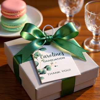 Eucalyptus Greenery Grad Party Cadeaulabel