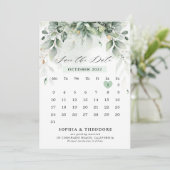 Eucalyptus Greenery Gum Botanical Rustic Calendar Save The Date (Staand voorkant)