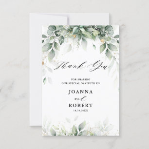 Eucalyptus Greenery Gum Botanical Rustic Wedding Bedankkaart