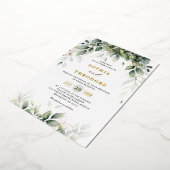 Eucalyptus Greenery Gum Botanical Rustic Wedding Folie Uitnodiging (Gedraaid)