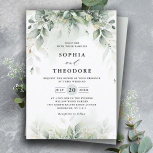 Eucalyptus Greenery Gum Botanical Rustic Wedding Kaart