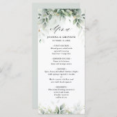 Eucalyptus Greenery Gum Botanical Rustic Wedding Menu (Voorkant / Achterkant)