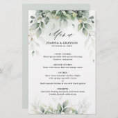Eucalyptus Greenery Gum Botanical Wedding Menu (Voorkant / Achterkant)