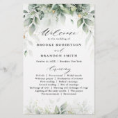 Eucalyptus Greenery Gum Botanical Wedding Programm (Voorkant)