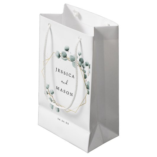 Eucalyptus Greenery Hotel Mariage Sac cadeau (Devant Angle)