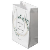Eucalyptus Greenery Hotel Wedding Gift Bag Klein Cadeauzakje (Achterkant Gekanteld)