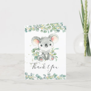 Eucalyptus Greenery Koala Birthday Baby shower  Bedankkaart