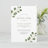 Eucalyptus greenery laat graduatie party kaart (Staand voorkant)