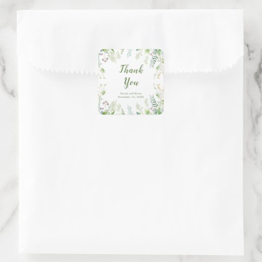 Eucalyptus Greenery Leaves Wedding  Vierkante Sticker (Tas)