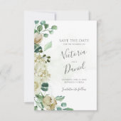 Eucalyptus Greenery leveert het bruinbruin van de  Save The Date (Voorkant)