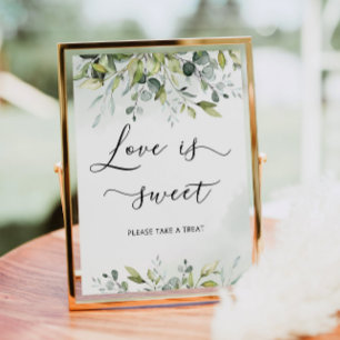 Eucalyptus greenery Love is zoete Poster