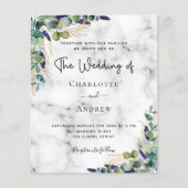 Eucalyptus greenery marble bruiloft flyer (Voorkant)
