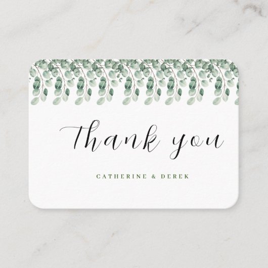 Eucalyptus Greenery Mariage Merci cartes (Devant)