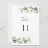 Eucalyptus Greenery Mariage Siège Numéro de table (Devant)