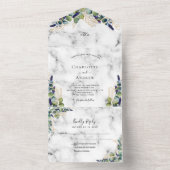 Eucalyptus greenery marmer bruiloft all in one uitnodiging (Binnen)