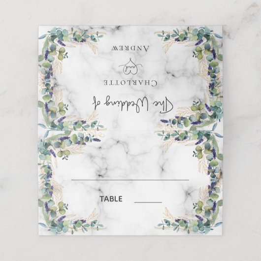 Eucalyptus greenery marmer noemt bruiloft (Buitenkant ongevouwen)