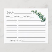 Eucalyptus Greenery Minimalist Recipcard (Voorkant)
