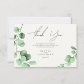 Eucalyptus Greenery Minimalist Weddenschap Bedankkaart (Voorkant)