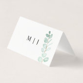 Eucalyptus Greenery Minimalist Wedding Table Kaart (Achterkant)