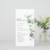 Eucalyptus Greenery minimalistisch bruiloft progra (Staand voorkant)