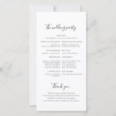 Eucalyptus Greenery minimalistisch bruiloft progra (Achterkant)